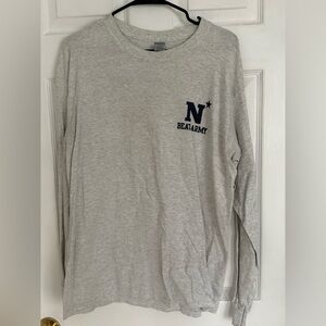 USNA Heather Gray Long Sleeve Men's T-Shirt (L)